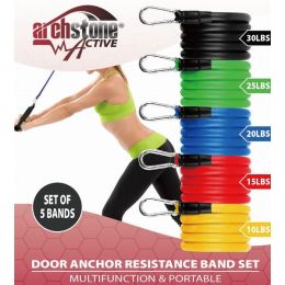 Door Anchor Resistance Bands Set (5 Pieces) (Pack of 1 Set (5 Pieces))