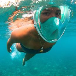 Full Face Snorkel Mask with Optional HD 1080P Action Sports Camera (Pack of 1)