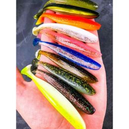 10 piece Soft Swimbait Glitter Soft Body Fishing Lures 3.9in (Pack of 1 Pack of 10)