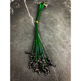 20 piece Steel Wire 30lb Swivel Fishing Leaders (Pack of 1 Pack of 20)