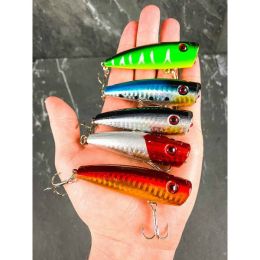 Topwater Popper Large Crankbait Floating Minnow Set (5) (Pack of 1 Set of 5)