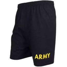 Men's Black Running Short - Yellow Army Small (Pack of 1)