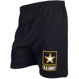 Men's Black Running Short - Army Star Small (Pack of 1)